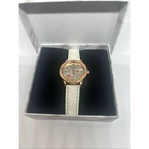 Hello Kitty Pink Watch Rose Gold Tone Crystal Bezel w/ Box NEW